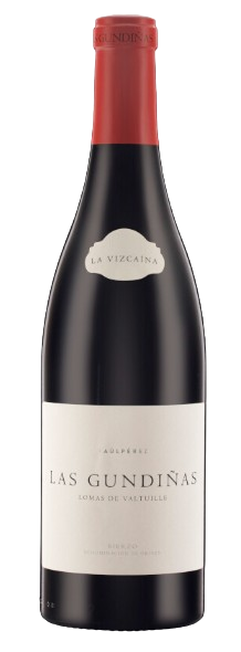 Bottle of La Vizcaina De Vinos Mencia Lomas De Valtuille Las Gundinas Bierzo 2020 red wine with elegant packaging