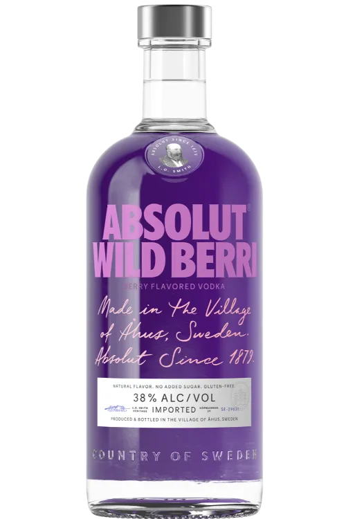 Absolut Berry Flavored Vodka Wild Berri 76 750 ML