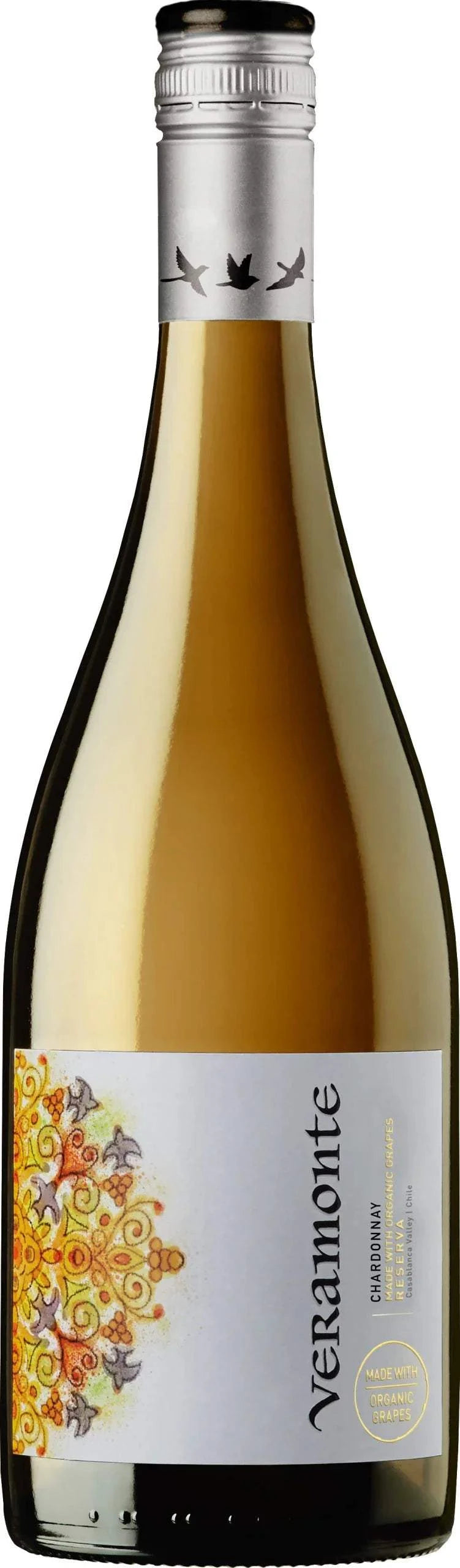 Veramonte Reserva Chardonnay 2024 bottle showcasing vibrant Chilean white wine with citrus and tropical fruit notes
