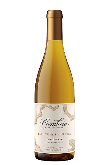 Cambria Chardonnay Katherines Vineyard Santa Maria Valley 2022 white wine bottle with citrus and oak flavor notes