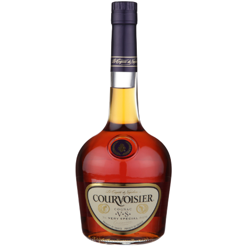 Courvoisier Cognac VS 750ml bottle with rich amber color and elegant label.