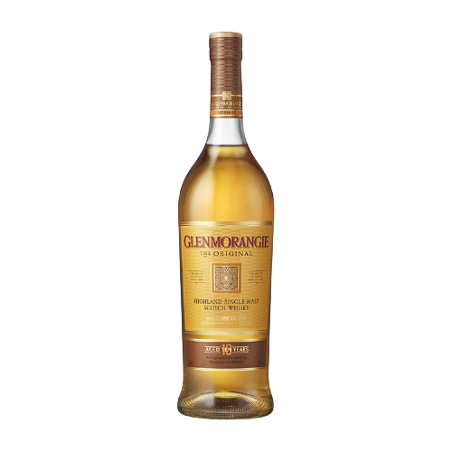 Glenmorangie Single Malt Scotch 10 Year 1L bottle on white background.