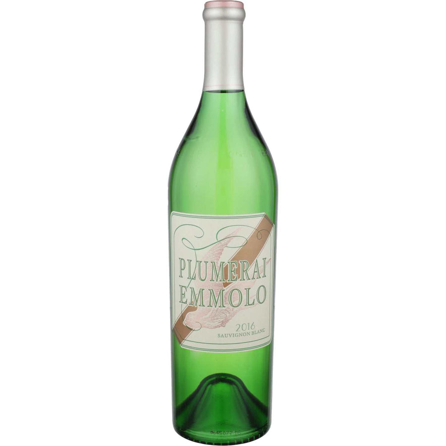 Emmolo Plumerai Sauv Blanc 2016 1L bottle with citrus and tropical white wine notes