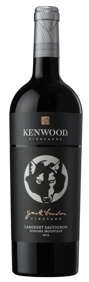 Bottle of Kenwood Cabernet Sauvignon Jack London Vineyard Sonoma Mountain 750 ML with dark fruit and oak flavors