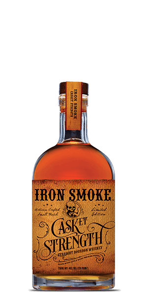 Iron Smoke Straight Bourbon Cask Strength 2 Year 750ML bottle with rich caramel and oak flavors.