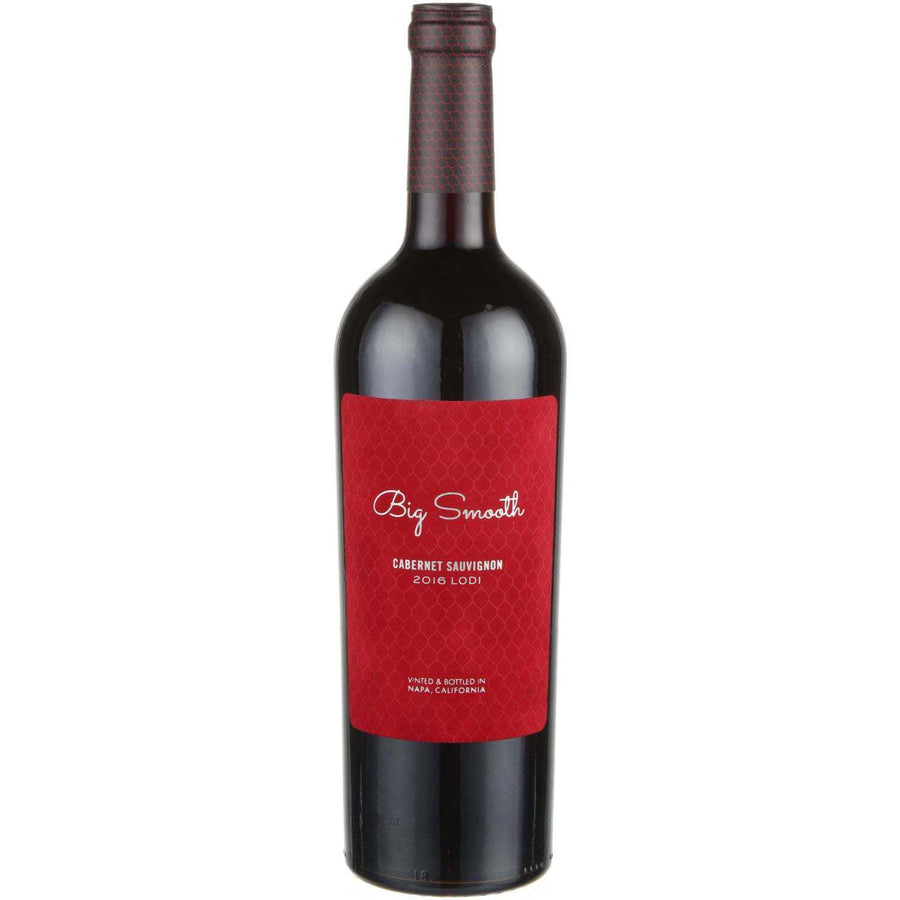 Big Smooth Cabernet Sauvignon Lodi 2016 wine bottle with red label.