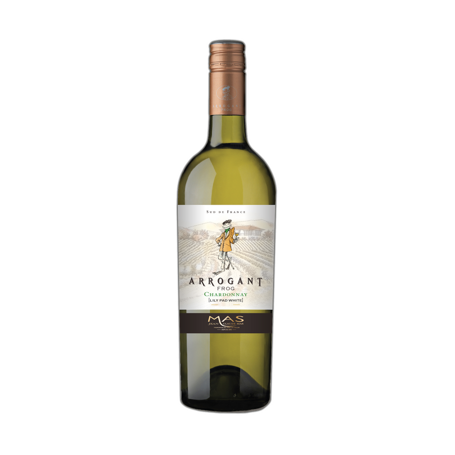 Arrogant Frog Chardonnay Lily Pad White Pays D'Oc 750 ML French white wine with tropical fruit and vanilla notes