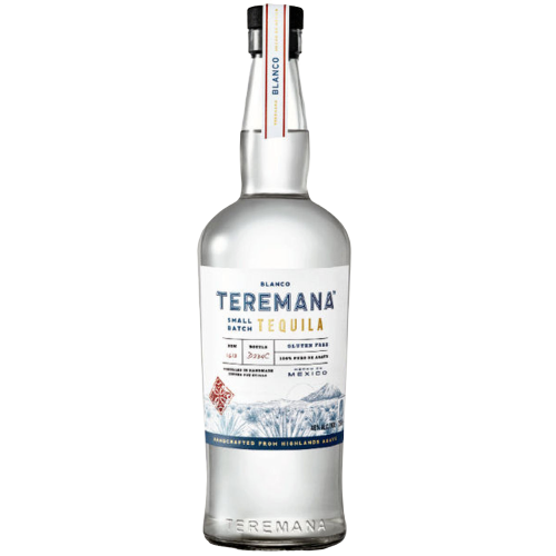 Teremana Tequila Blanco bottle, handcrafted small batch tequila with citrus notes, created by Dwayne Johnson.