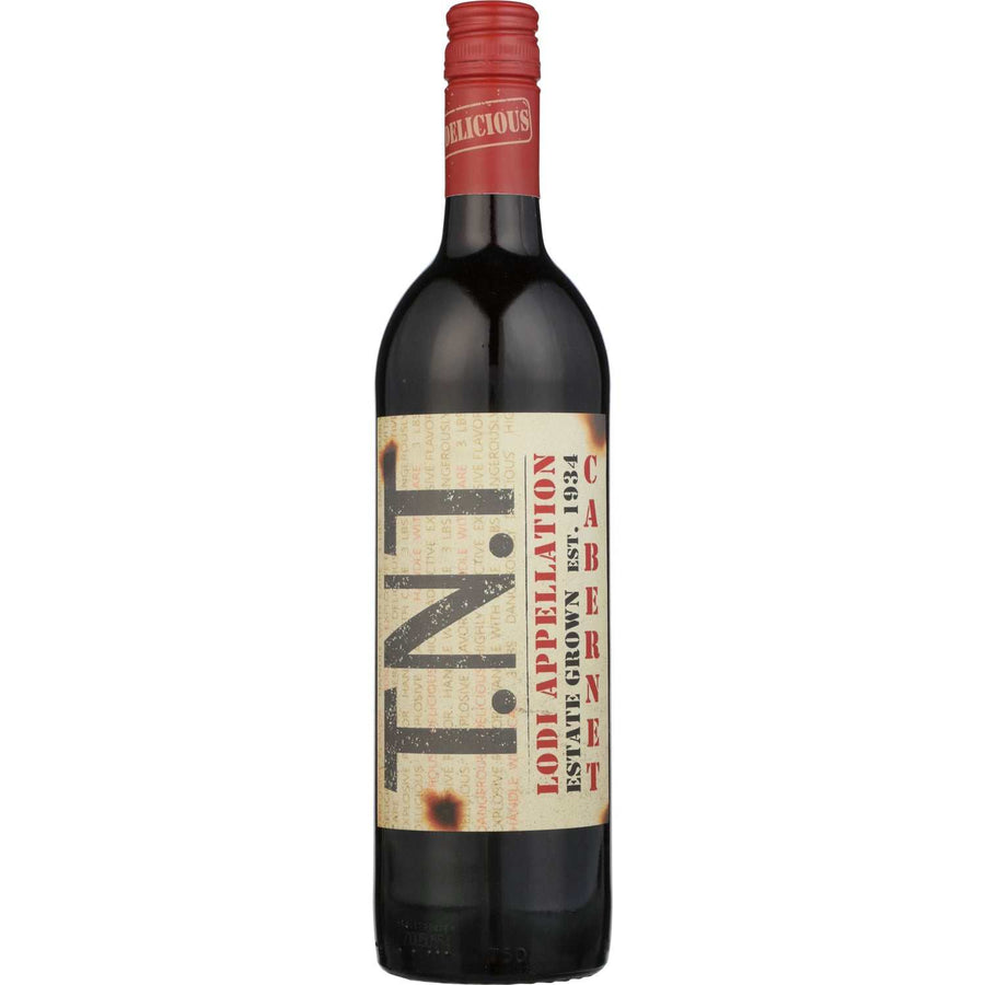TNT Cabernet Sauvignon Lodi 750ML bottle with rich ruby color and notes of blackberry and oak