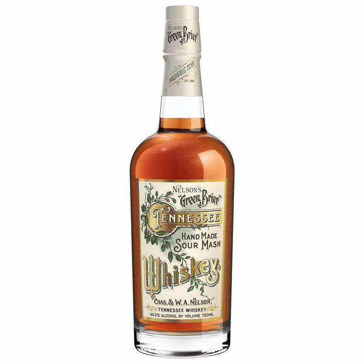 Nelson's Green Brier Tennessee Whiskey Hand Made Sour Mash bottle, 750 ML.