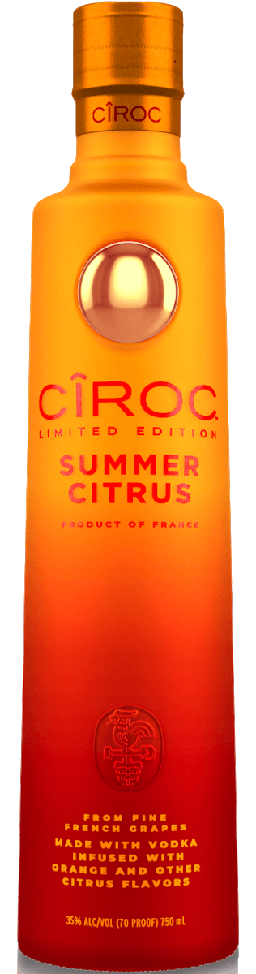 Ciroc Citrus Flavored Vodka 750 ML bottle with vibrant orange label.