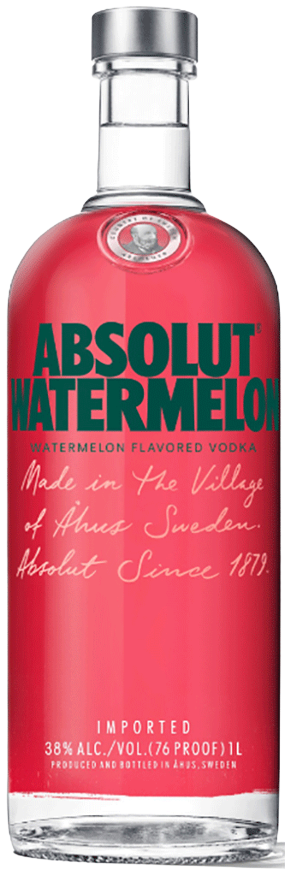 Absolut Watermelon Flavored Vodka 750 ML bottle with rich watermelon taste.