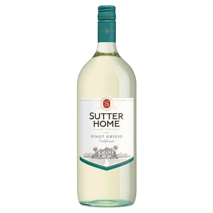 Sutter Home Pinot Grigio California 1.5L bottle with crisp white wine and fruit aromas