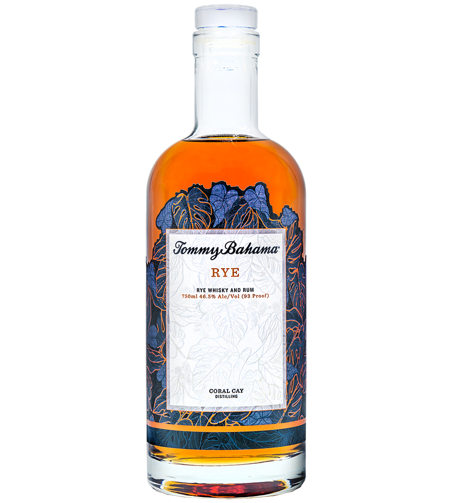 Coral Cay Tommy Bahama Rye Rum 750 ML bottle with decorative label design.