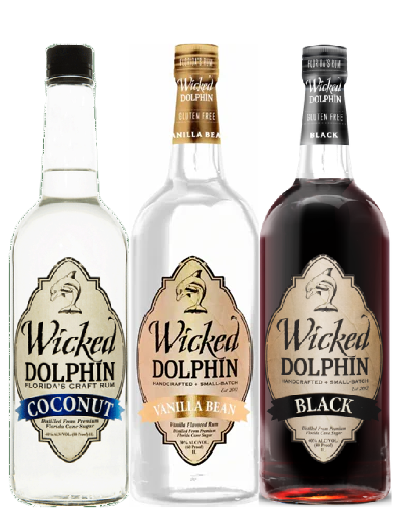 Wicked Dolphin Coconut & Vanilla & Black Rum 750 ML (3 Bottle Combo)