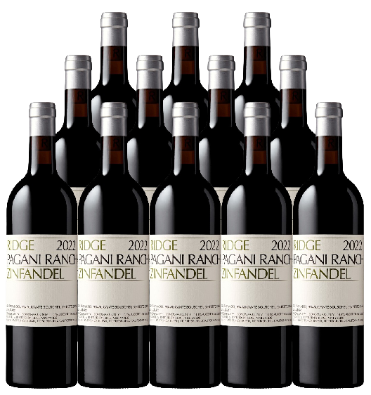 Ridge Vineyards Zinfandel Pagani Ranch Sonoma Valley 2022 750 ML (12 Bottles)