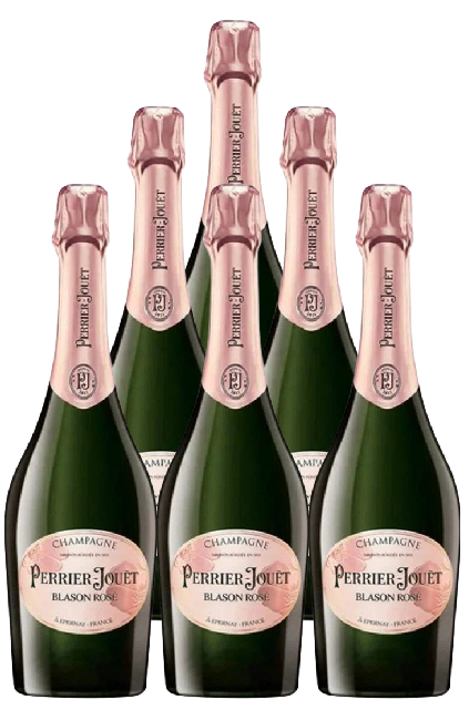 Perrier Jouet Champagne Brut Blason Rose 750 ML (6 Bottles)