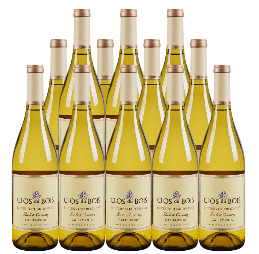 Clos Du Bois Buttery Chardonnay Rich &  Creamy California 750 ML (12 Bottles)