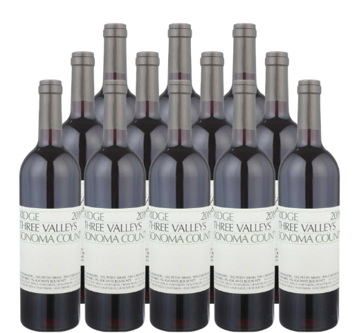 Ridge Vineyards Red Wine Three Valleys Sonoma County 2024 750 ML (12 Bottle)