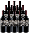 Twelve bottles of Orin Swift Papillon Napa Valley 2022 red wine with distinctive hand label design.