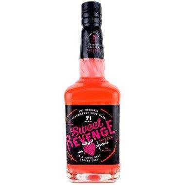 Sweet Revenge Liqueur 71 750ml bottle with pink wild strawberry flavored liqueur