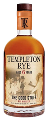 Templeton The Good Stuff 6 Years Old Rye Whiskey bottle, 750 ML, aged in American oak.