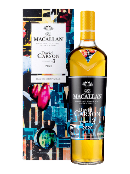 The Macallan Concept No 3 Single Malt Scotch Whisky bottle with David Carson's artistic label, 700 ML.