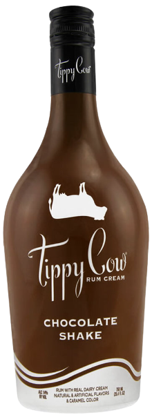 Tippy Cow Chocolate Shake 750 ML bottle with rich chocolate cream liqueur.