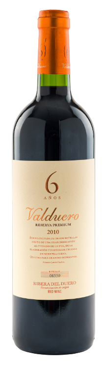 Bottle of Valduero Reserva Premium 6 Años 2010 750 ML Spanish red wine