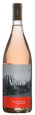 Vivier Rose of Pinot Noir wine bottle, 750 ML, Sonoma County.