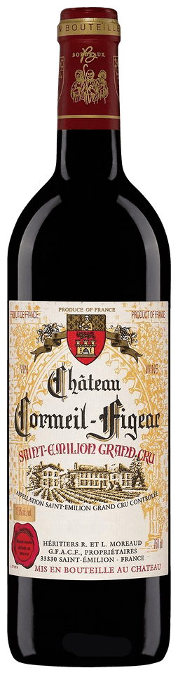 Chateau Cormeil-Figeac Saint-Emilion Grand Cru 2021 750ML bottle with elegant label and rich Bordeaux wine