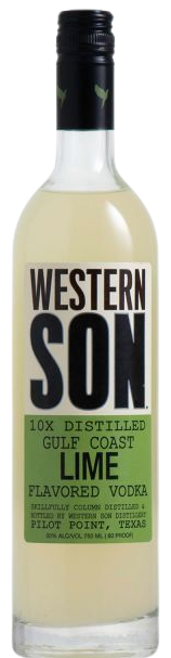 Western Son Gulf Coast Lime Flavored Vodka 1L bottle with green label and lime-infused vodka