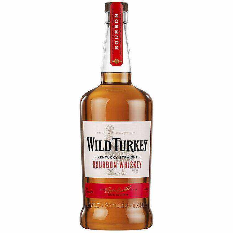 Wild Turkey Straight Bourbon 81 1 L bottle on white background.