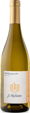 J Hofstatter Pinot Bianco 2023 wine bottle with white and gold label, Alto Adige white wine with fruity and floral notes