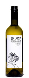 Markou Vineyards Retsina 2022 750 ML Greek white wine bottle on white background