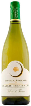 Jean Marc Brocard Chablis 1er Cru Montee de Tonnerre 2019 wine bottle with green cap and white label