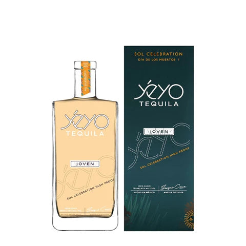 Yeyo Tequila Sol Celebration Dia De Los Muertos High Proof Joven Tequila 100% Agave 750 ML