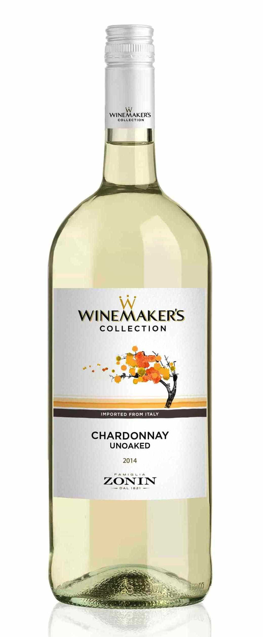 Bottle of Zonin 1821 Winemaker's Collection Unoaked Chardonnay 1.5L