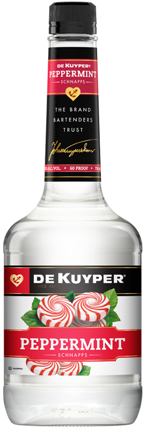 Bottle of Dekuyper Peppermint Schnapps 60 750 ML showcasing premium mint flavor