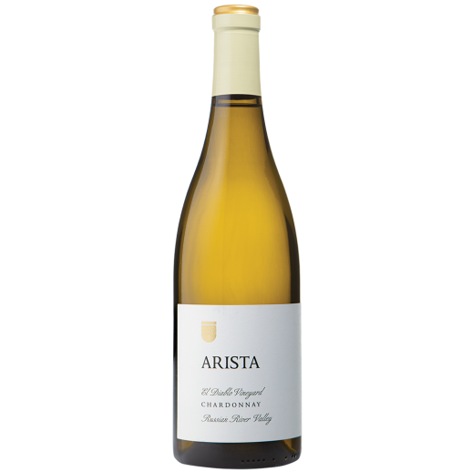 Arista El Diablo Vineyard Chardonnay 2022 bottle with vineyard background