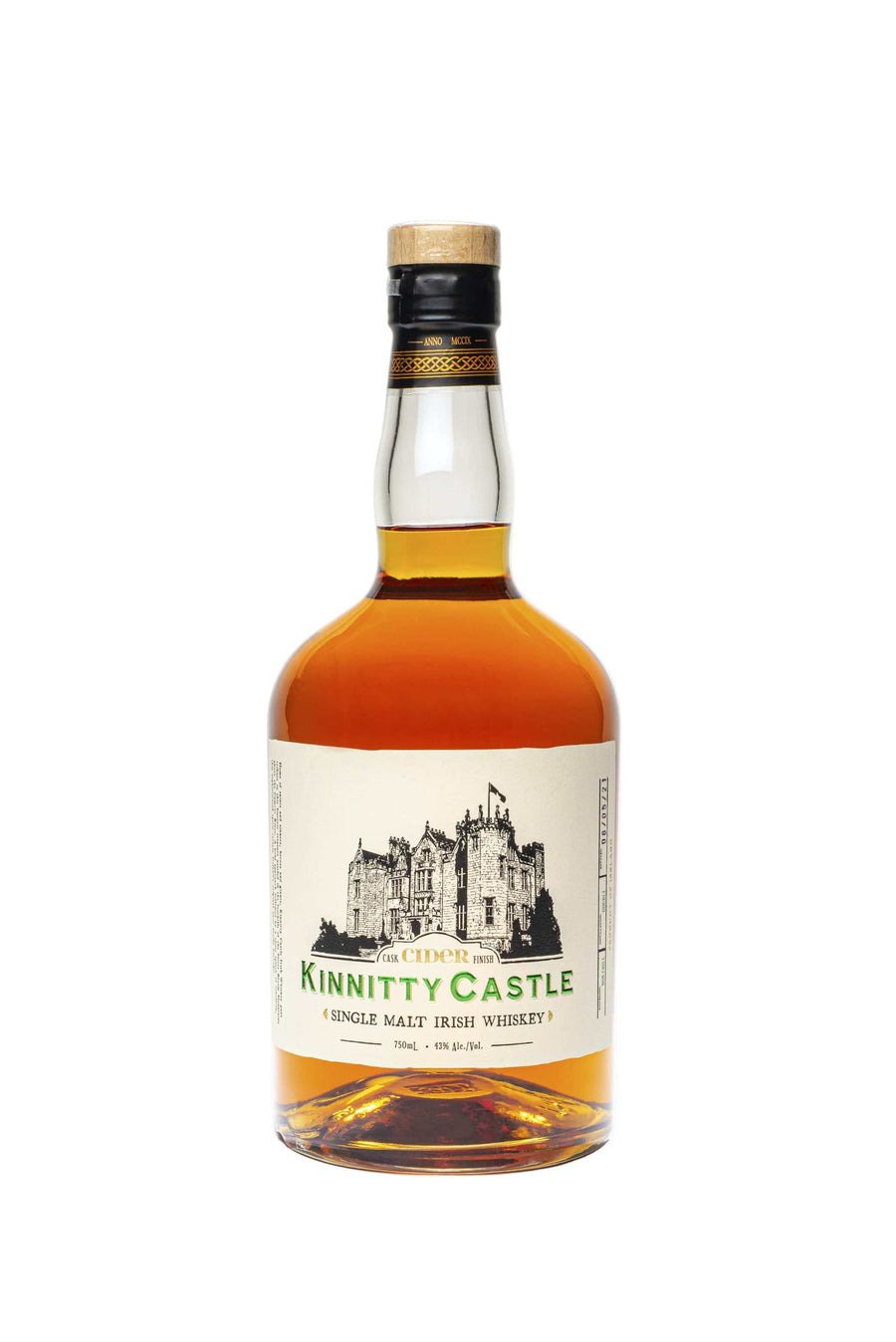 Kinnitty Castle Single Malt Irish Whiskey Cider Cask Finish 750ml bottle with apple and vanilla notes