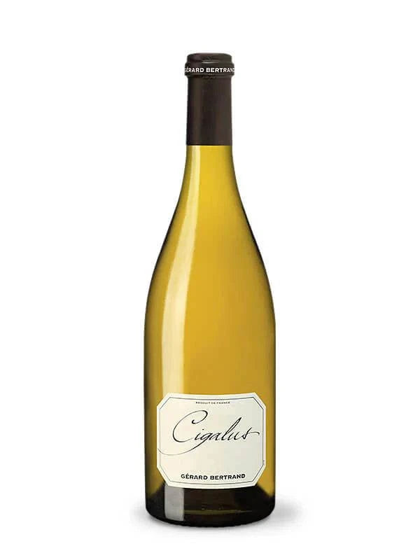Bottle of Gerard Bertrand Aude Hauterives Blanc Cigalus 2023 white wine with aromatic notes and biodynamic quality