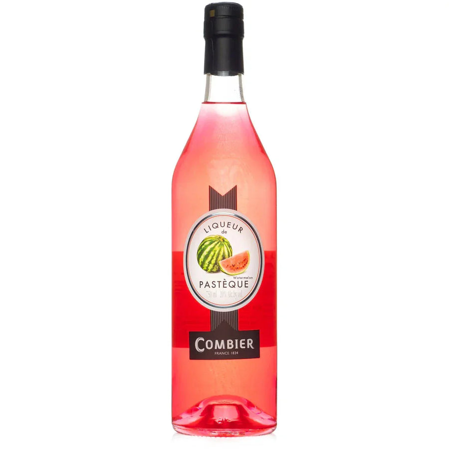 Combier Pasteque Watermelon Liqueur 700ml bottle with vibrant pink watermelon fruit liqueur from Loire Valley