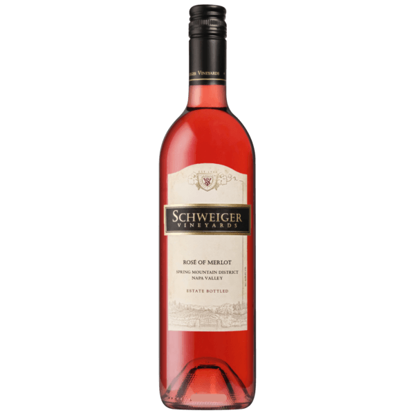 Bottle of Schweiger Rose Of Merlot 2023 Austrian rose wine with fresh strawberry and raspberry notes
