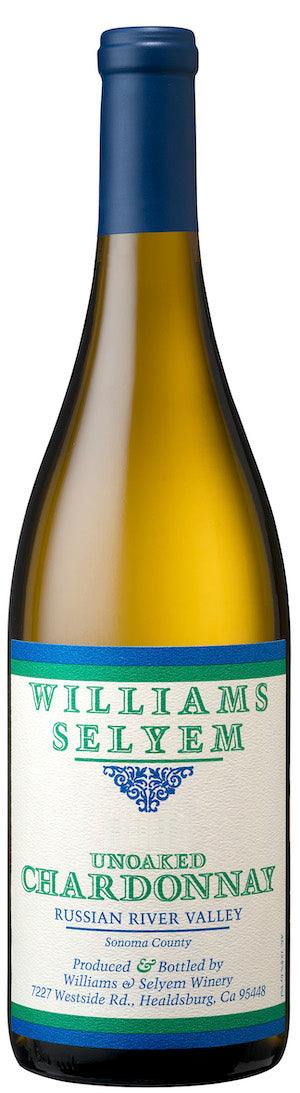 Williams Selyem Chardonnay Unoaked Russian River Valley 2023 bottle with fresh citrus and green apple notes