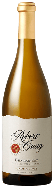 Bottle of Robert Craig Chardonnay Gaps Crown Vineyard 2024 750 ML showcasing premium California Chardonnay from Sonoma Coast