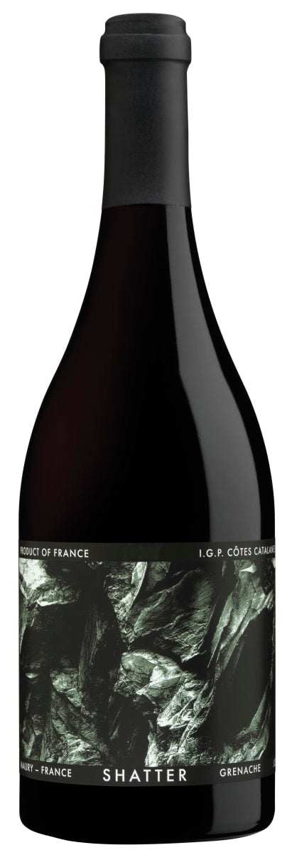 Shatter Grenache 2022 750 ML bottle of bold, intense red wine with blackberry, cherry, and plum notes from Southern France