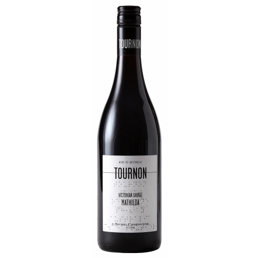 Bottle of Tournon Mathilda Shiraz 750 ML Australian red wine with dark cherry, blackberry, and plum flavors