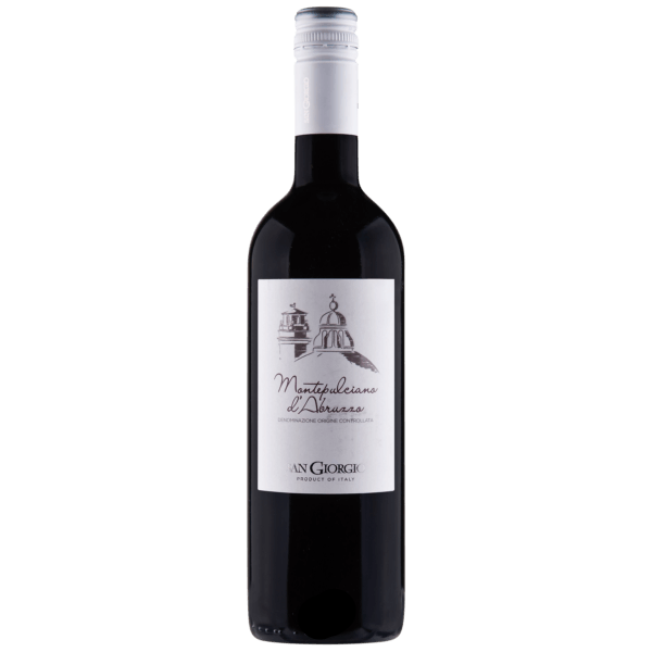 Bottle of San Giorgio Montepulciano D'Abruzzo 750 ML Italian red wine with rich fruit and smooth tannins