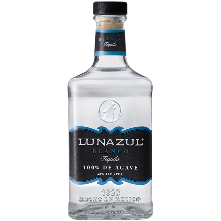 Lunazul Tequila Blanco 80 proof 1.75 L bottle, made from 100% agave.